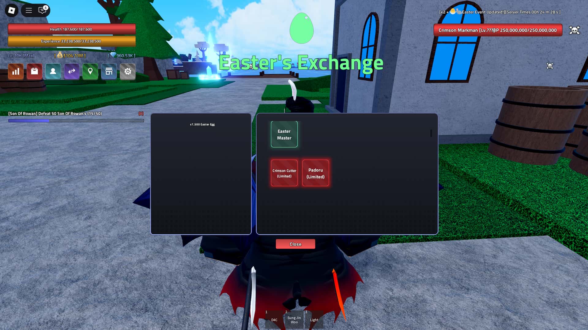 Πώς να αποκτήσετε τις προδιαγραφές Padoru και το Crimson Cutter σπαθί στο κομμάτι στίχου του Roblox Experience