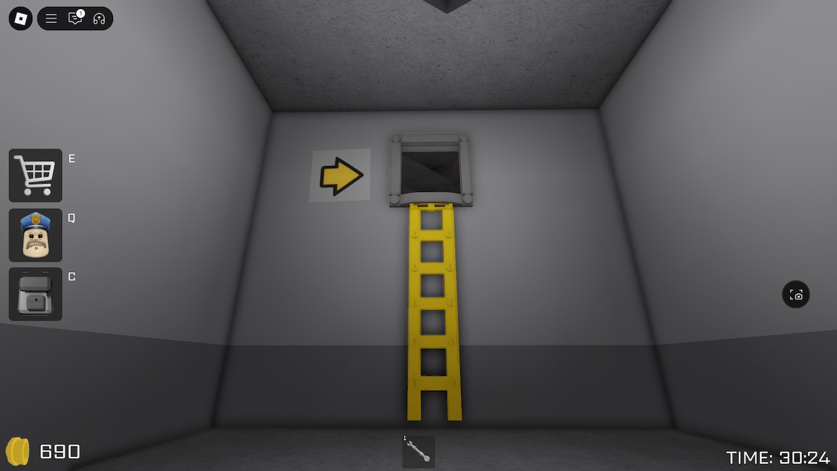 Gelbe Treppe im Barry-Gefängnis.