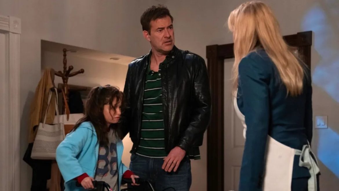 Imogen Faith Reid, Mark Duplass and Ellen Pompeo in Good American Family