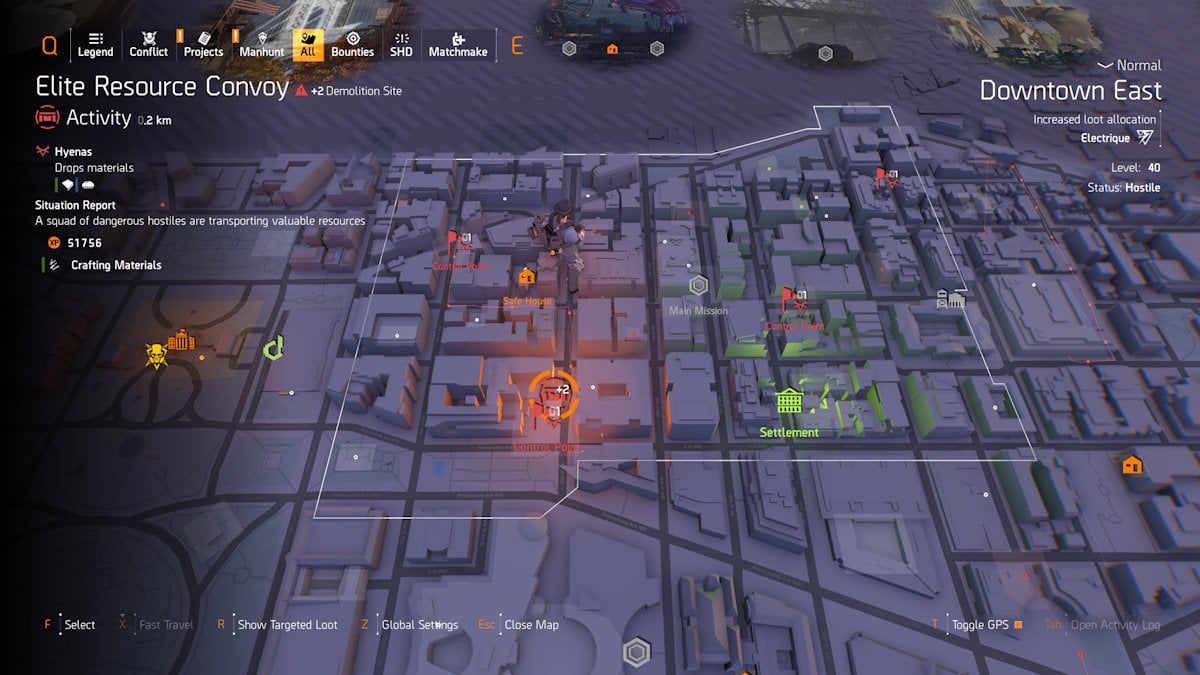 División 2 en el centro del este