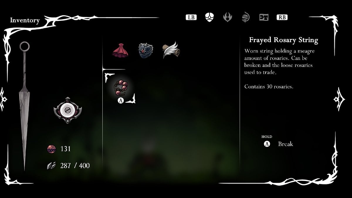 Cadro Hollow Knight Silksong Rosario Frayed Consumible