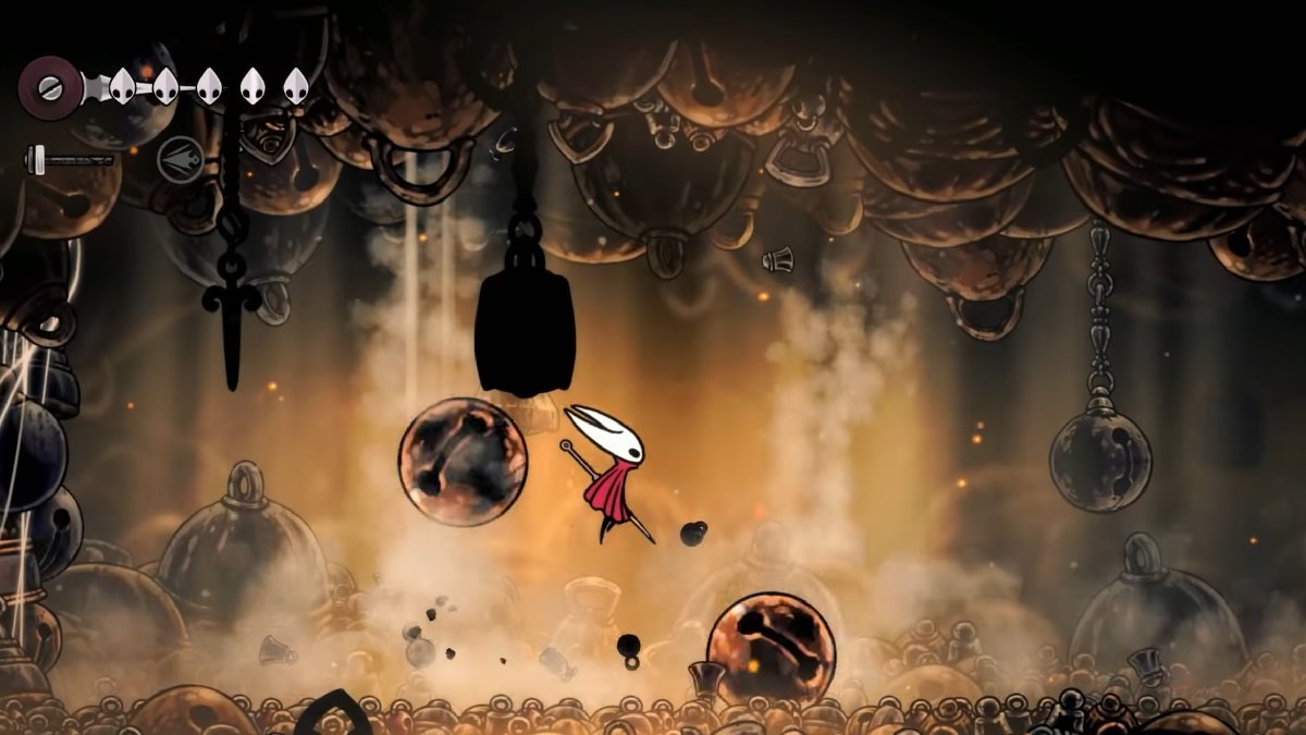 Hollow Knight Silksong Bell Beast Boss Bell Campana de techo