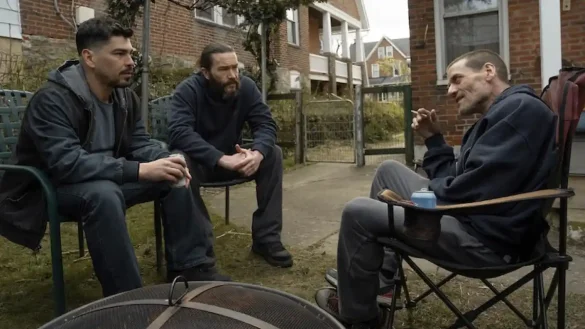 Raul Castillo, Tom Pelphrey and Peter Patrikios in Task