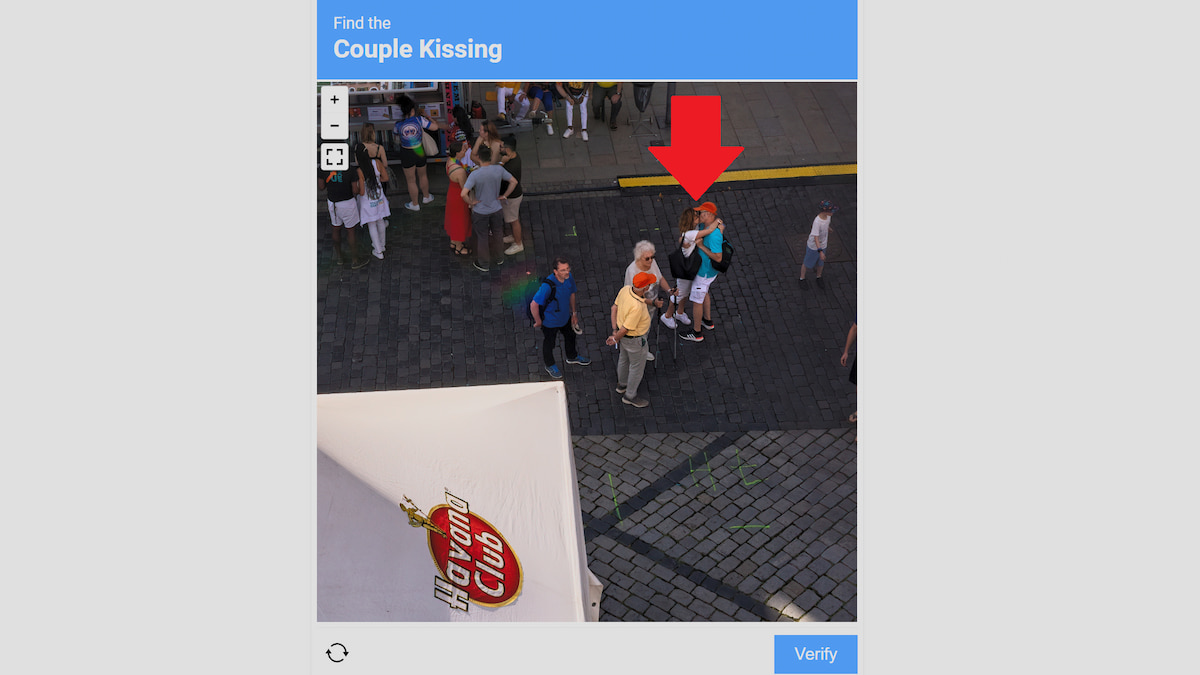 Parkyss markert med Jeg er ikke en robot
