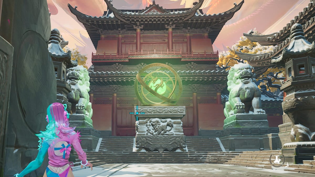 Para desbloquear a Conquista Suprema Projetos, você precisa usar um emote bem em frente ao palácio do Rei Dragão.