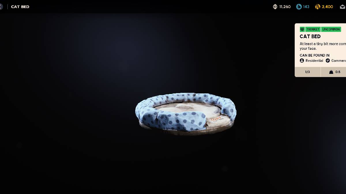 Cama para gatos con material de mejora fragmentada de ARC Raiders