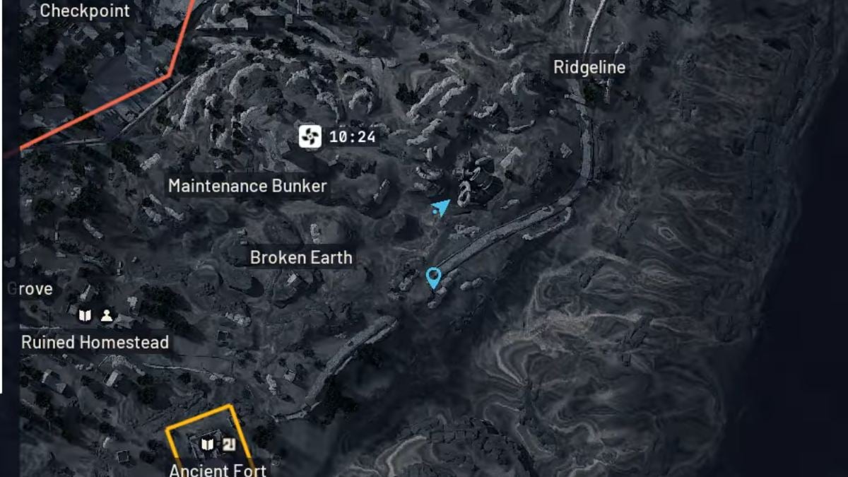 Arc Raiders reducidos a escombros Marcador de mapa de búsqueda para la segunda parte de la misión del arco gigante.