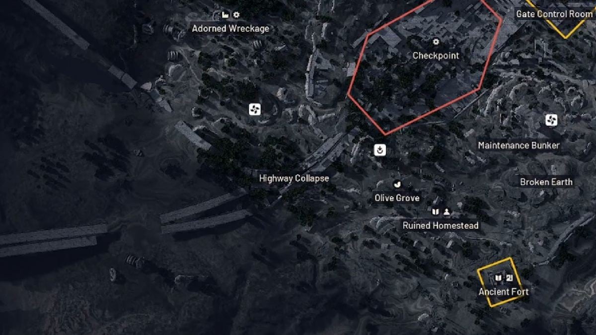 Arc Raiders reducidos a escombros marcador de mapa de búsqueda para autopista