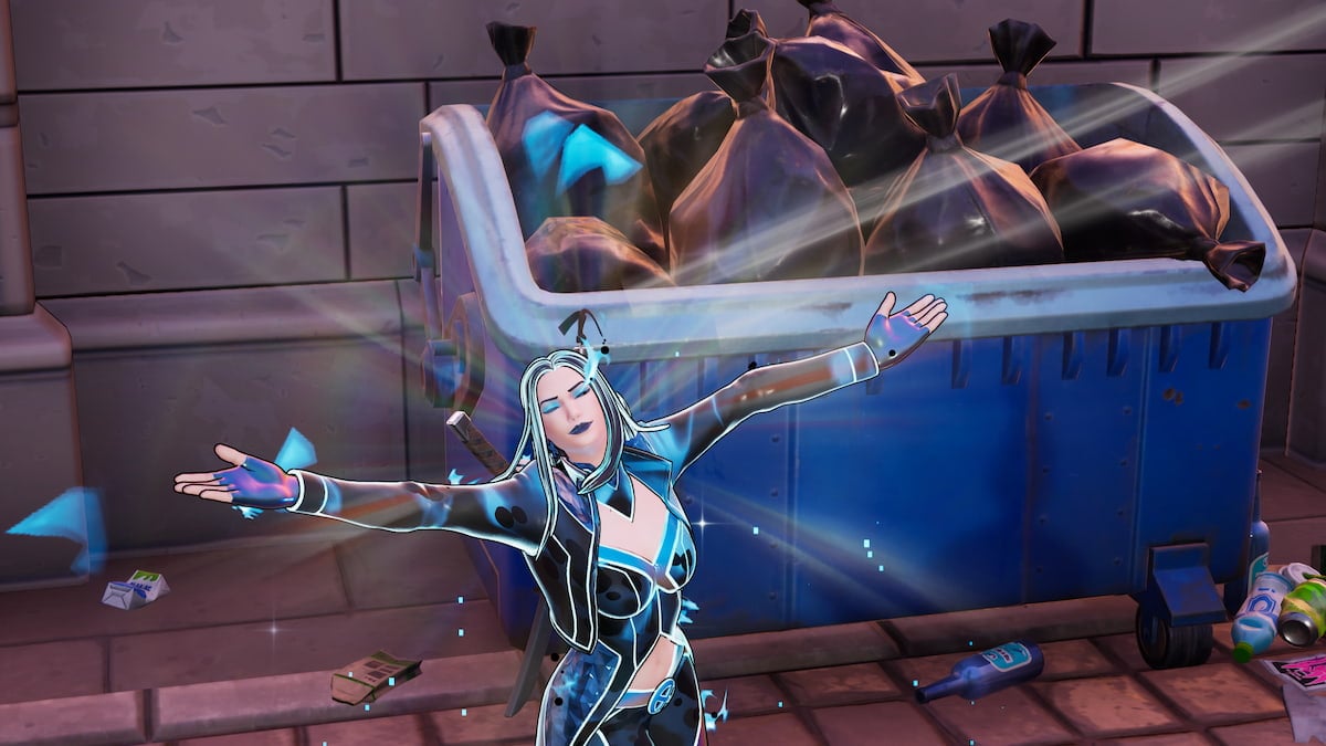 Fortnite में कस्टम बैटल बस के पुर्जे ढूँढ़ने और इकट्ठा करने के लिए कूड़ेदानों को नष्ट करें