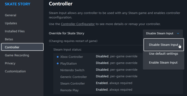 Controles completos de Skate Story para mando y teclado 7