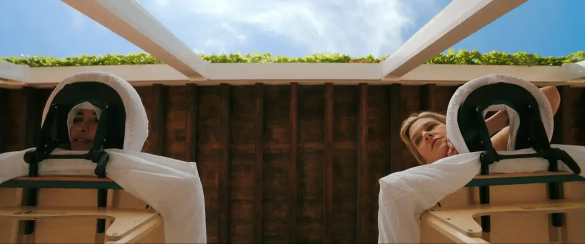 Karolina Wydra and Rhea Seehorn in Pluribus