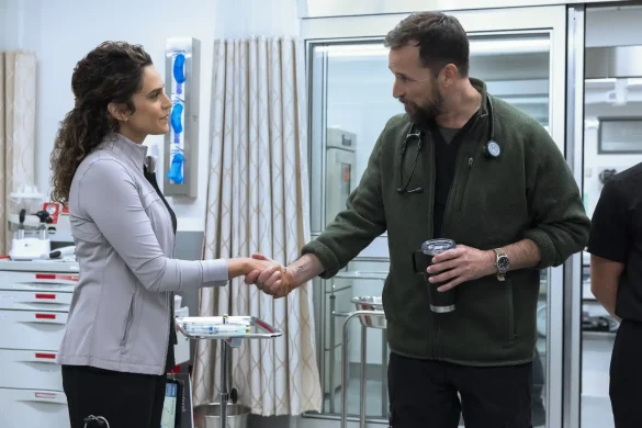 Sepideh Moafi and Noah Wyle in The Pitt Season 2