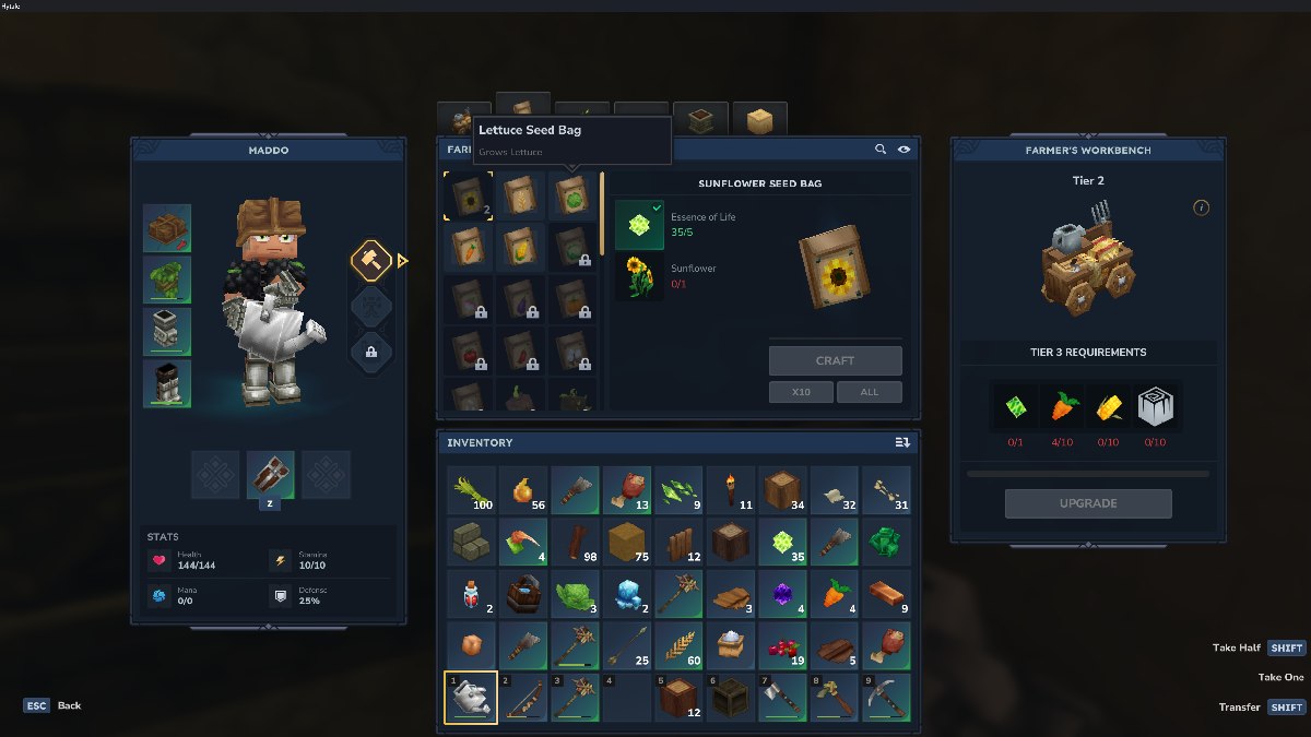 Cómo cultivar y cosechar cultivos en Hytale 10 Hytale compra bolsas de semillas utilizando esencia de vida