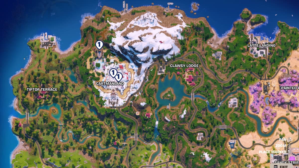 Localização das Estátuas do Cartman no Fortnite