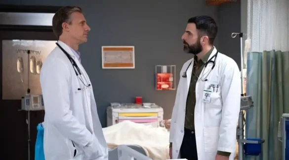 Teddy Sears and Zachary Quinto in Brilliant Minds Season 2