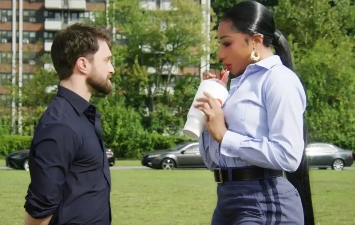 Daniel Radcliffe and Megan Thee Stallion in The Fall and Rise of Reggie Dinkins