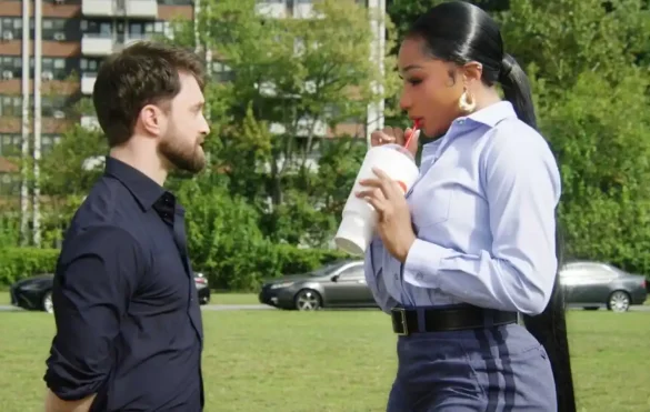 Daniel Radcliffe and Megan Thee Stallion in The Fall and Rise of Reggie Dinkins