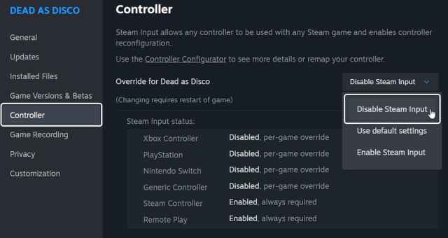 Controles completos de Dead As Disco para PC 7