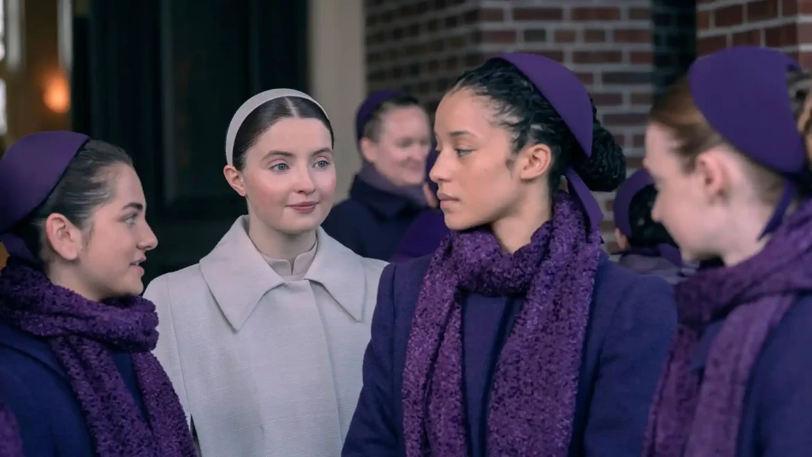 Mattea Conforti, Lucy Halliday, and Chase Infiniti in The Testaments