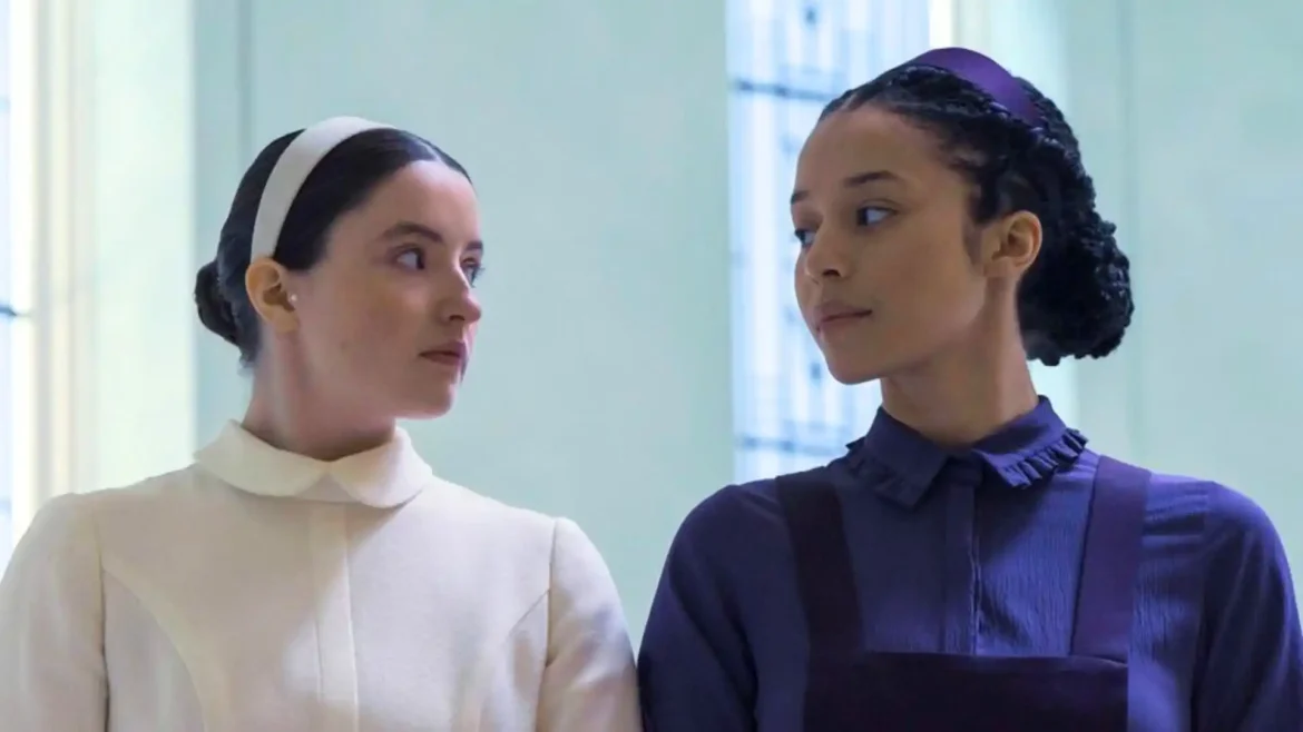 Lucy Halliday and Chase Infiniti in The Testaments