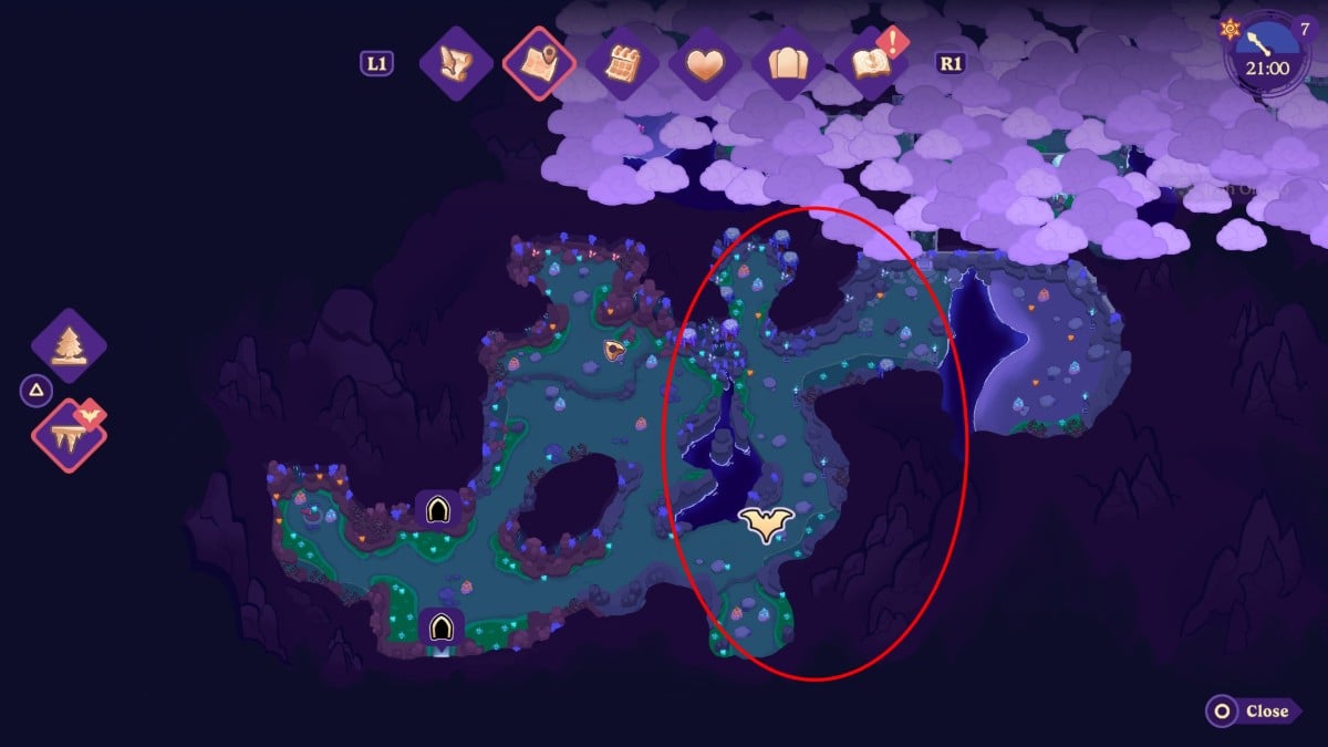 Cómo conseguir barras de hierro en Moonlight Peaks 7 El mapa de la Cueva de los Ecos de los Minerales de Hierro genera picos de luz de luna